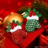 New European and American Christmas gloves, brooches, best-selling water diamonds, hand-dripping oil brooches, suits, overcoats, clothing accessories undefined